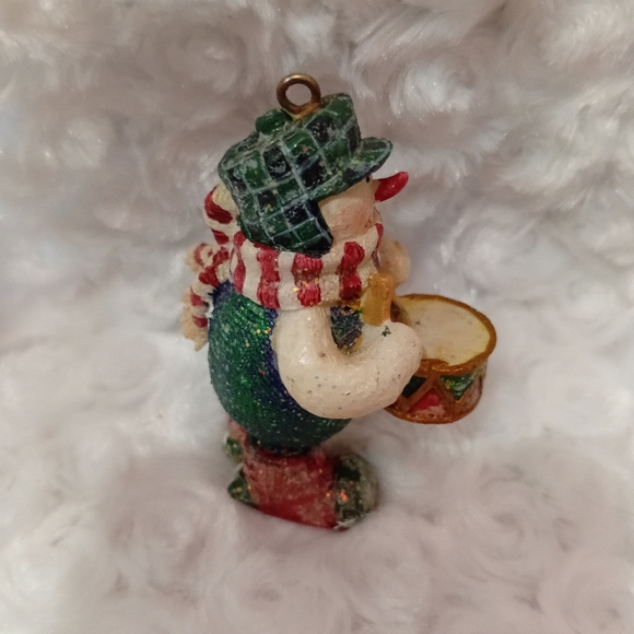 Charming Snowman Drummer Ornament - Picture 3 of 6